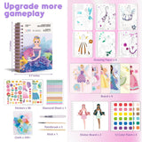 MIROLA KIDS 4 in 1 Poke Craft Kits for Girls, Magic Princess Crafts for Kids Ages 4-8, DIY Activity with Princess Stickers, Watercolor Paint, Diamond Art Gifts for 4 5 6 7 8+ Year Old Girls MIROLA KIDS