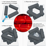 BBQ Bamboo Charcoal,Premium BBQ Experience,100% Natural,Chemical-Free,Smokeless Bamboo Charcoal,Up to 7 Hours of Continuous Use,Long-Lasting Charcoal Fuel,10-Pound Packaging WoodArtSupply