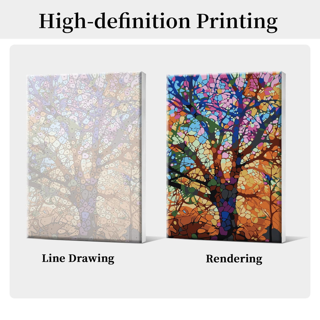 HeeBenor Framed Paint by Numbers Kit for Adults, Tree of Life Paint by Number with Easel, DIY Tree of Life Oil Painting Kit, Adult Paint by Number Kits Framed Canvas for Home Decor 8x12 Inch HeeBenor