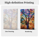 HeeBenor Framed Paint by Numbers Kit for Adults, Tree of Life Paint by Number with Easel, DIY Tree of Life Oil Painting Kit, Adult Paint by Number Kits Framed Canvas for Home Decor 8x12 Inch HeeBenor