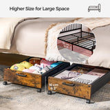 FOUCSSOMEI Under Bed Storage with Wheels 2 Pack Under Bed Storage Containers on Rollers Metal Frame Bed Storage Drawers for Shoes Clothes Space-Saving Solution for Bedroom Organization Patented Design FOUCSSOMEI