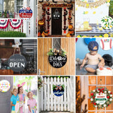 Ickimee 10 Pcs 12" Round Sublimation Door Hanger Blanks, Unfinished Metal Aluminum Circle Blanks for Sublimation Printing, Christmas Wall Hanging Ornaments, Welcome Door Sign with Rope for Heat Press Ickimee