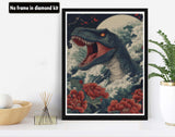 VAIIEYO 5D DIY Dinosaur Diamond Art Kits for Adults, Diamond Painting Animal, Diamond Painting Kit Full Drill Round Rhinestone Craft Canvas for Home Wall Decor Gift 12x16 inch/30x40 cm VAIIEYO