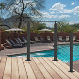 LANGLIER 1 PC Cable Railing Post 36"x2"x2"（Square Column 33"） Stainless Steel Black Finish, for Stairs and Deck handrails，can be Installed on Wood or Concrete Floor. (Corner Post, Black) LANGLIER