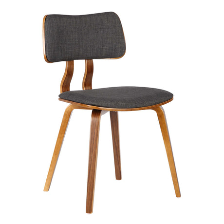 Armen Living Jaguar Dining Chair in Charcoal Fabric and Walnut Wood Finish,Charcoal/Walnut Finish 20D x 18W x 29H in Armen Living
