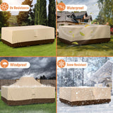 Ruimoy Patio Furniture Covers, Outdoor Furniture Cover Waterproof, General Purpose, Outside Table and Chair Covers, Heavy Duty 600D (108 Inch L x 82 Inch W x 27.9 Inch H)-Brown Ruimoy