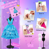 MINIFUN 1500+Pcs Fashion Designer Kit for Girls, Sewing Kit with 7 Mannequins, DIY Arts and Crafts Kit for Kids, Doll Clothes Making Kit, Girl Toys for Age 6 7 8 9 10 11 12 Year Old Gifts MINIFUN