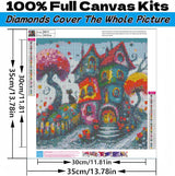 Fantasy Fairytale Town 5D Diamond Art Kits for Adults Beginners,DIY Full Round Drill Diamond Painting Kits, Paint by Diamonds Dots Gem Art Easy,Home Wall Decor 14X14 Inch Acelii