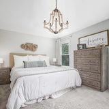 GEPOW Farmhouse Chandeliers for Dining Room, Rustic Wood Chandelier Lighting Fixture, 5-Light French Country Chandelier for Kitchen Island, Living Room, Bedroom and Entryway GEPOW