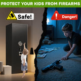 8-10 Gun Safe for Rifles and Pistols,Home Safety Cabinet,No Assembly Required Gun Storage,Biometric Fingerprint Locking Cabinet,Electronics Key Password Safes,Adjustable Partition Rifle Safes Leariso