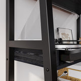 IRONCK Industrial Bookshelf 5-Tier 31.5 in Wide, Bookcase Ladder Shelf, Storage Shelves Rack Shelf Unit, Accent Furniture Metal Frame, Home Office Furniture for Bathroom, Living Room IRONCK