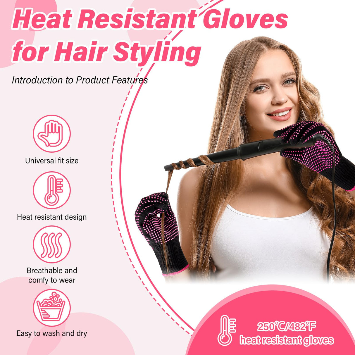 Suhine 20 Pcs Heat Resistant Gloves Professional Heat Resistant Gloves for Hair Styling Curling Heat Resistant Work Gloves(Silicone Bumps Style) Suhine