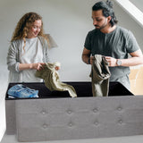 GLAXYFUR 43.3 inches Folding Storage Ottoman Bench Storage Chest Footrest for Bedroom, Entryway and Living Room, Holds up to 660 lb Dark Grey GLAXYFUR