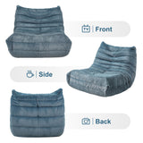 Bean Bag Chairs for Adults Giant Bean Bag Chair Memory Foam BeanBag Chair Big Bean Bag Sofa with Filler Faux Fur Fireside Beanbags Lazy Sofa for Living Room Bedroom Dorm Office (Bluegrey Plush) Hobestluk