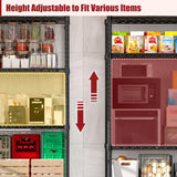 PrimeZone 5 Packs 55.5" W x 24" D x 80" H Heavy Duty Wire Storage Shelves with Wheels, 4 Tier Adjustable NSF Certified Garage Shelving Unit, Rolling Metal Organizer Shelf Rack for Warehouse, Pantry PrimeZone