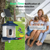 Smart Bird Feeder with Camera, 1 Year AI Camera Bird Feeders for Outdoors, Solar Powered, 2.4Ghz WiFi, 1080p Live Video Bird Feeder Camera, Nstant Arrival Alerts - Best Gifts for Bird Lovers NAVFS