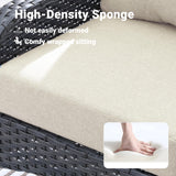 ovios 2 Pieces Patio Furniture Set, Outdoor Wicker Chairs of 2, All Weather High Back Rattan Chairs 2 Seats with Comfy Cushions for Porch Deck, Beige ovios