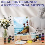 Nicpro Acrylic Paint Canvas Set for Adults, 80PCS Art Painting Supplies Kit with 36 Paints(36ML), Table Wood Easel,10 Canva Panels,12 Brushes,Paper Pad,Cleaning Cup, Palette for Kids Artist Beginner Nicpro