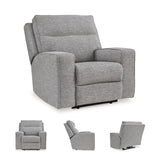 Signature Design by Ashley Biscoe Contemporary UV Resistant Durable Power Recliner with USB Port, Adjustable Headrest and Track Arms, Gray Signature Design by Ashley