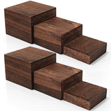 Barydat 6 Pcs Wood Display Risers Rustic Cupcake Stand Food Risers for Buffet Table Wooden Stackable Display Stand Box for Catering Dessert Collectibles Jewelry Figures Show Barydat