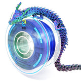 YOUSU 3D Printer Filament Triple Color Silk PLA Filament 1.75mm,3D Printing Filament Coextrusion Rainbow Filament with Silk PLA,1kg/2.2lbs,Silk Rose red/Blue/Green. Yousu