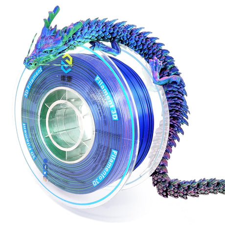 YOUSU 3D Printer Filament Triple Color Silk PLA Filament 1.75mm,3D Printing Filament Coextrusion Rainbow Filament with Silk PLA,1kg/2.2lbs,Silk Rose red/Blue/Green. Yousu