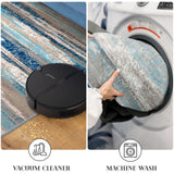 Lansny Modern Abstract Runner Rug 2x6, Blue Washable Kitchen Runner Non-Slip Soft Hallway Rug Runner Thin Print Faux Wool Carpet for Entryway Bedroom Laundry Room Indoor Home Decor Lansny