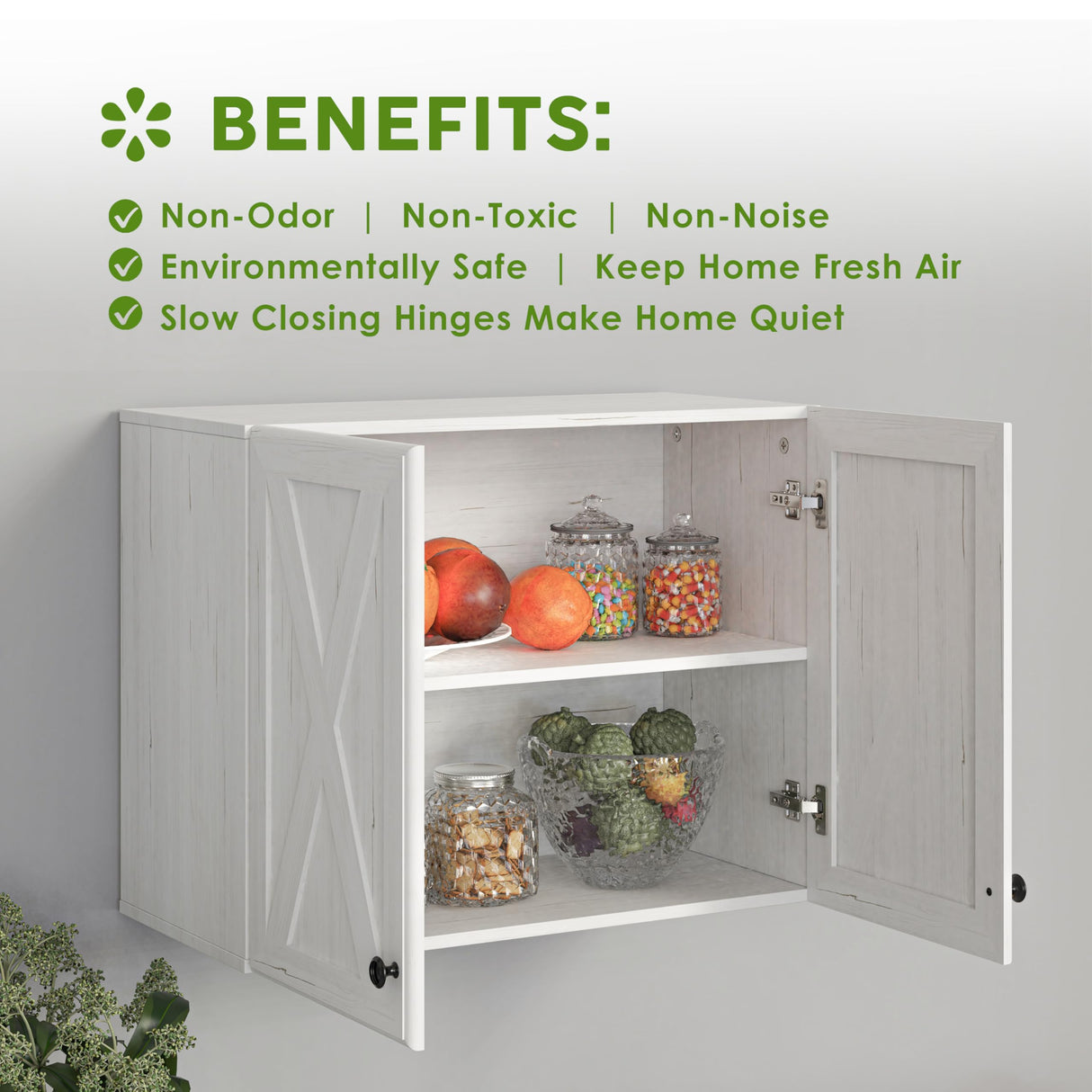 FIMELLO 59’’ Wall Cabinets for Laundry Room, Farmhouse Kitchen Wall Cabinet with Barn Door Laundry Room Cabinets with Adjustable Shelf Wall Mounted Cabinet for Laundry, White FIMELLO