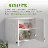 FIMELLO 59’’ Wall Cabinets for Laundry Room, Farmhouse Kitchen Wall Cabinet with Barn Door Laundry Room Cabinets with Adjustable Shelf Wall Mounted Cabinet for Laundry, White FIMELLO