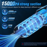IHE Handheld Car Vacuum Cleaner, 15000Pa Vacuum Cleaner and Air Duster, 120W High Power Wet and Dry Handheld Car Vacuum Cleaner with Multi-Nozzles for Car, Pet, Office, Home Cleaning IHE
