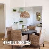 AyshwillDec Hemp Rope Woven Pendant Light Woven Light Fixture Boho Chandelier Light Fixture Wicker Pendant Light Rattan Light Pendant Dome Wicker Chandelier for Dining Room Kitchen Island(Bulb Incl.) AyshwillDec