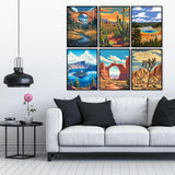 Canrichshop 6 Pack National Park Diamond Painting Kits for Adults,Lanscape Diamond Art Kits Beginner,5D Full Drill Diamond Dot,Gem Art Crafts for Adults Wall Decor 12x16inch Canrichshop