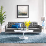 Modway Loft Tufted Button Faux Leather Upholstered Sofa in Silver Gray Modway