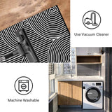 Tiffasea Woven Runner Rug 2'x6', Machine Washable Indoor Outdoor Rugs Cotton Woven Area Rug Hallway Runner Rug Entryway Rug for Living Room/Laundry/Bathroom/Bedroom(Black and White) Tiffasea