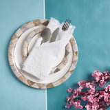 ACCENTHOME White Cotton Linen Napkin Set of 12 18x18 inch Dinner Napkins - Washable Soft Premium Hotel Quality Reusable Hemmed Edges Napkins Perfect Table Linens for Family Dinners, Weddings ACCENTHOME