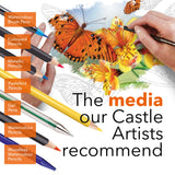 Castle Arts Butterflies Colouring Book | 72 Amazing Beauties Curated by in-House Artists with Colour Reference Guide | No Show-Through Artist Grade Paper | Collectable Landscape A4 Size (Butterflies) Castle Art Supplies