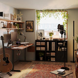 Monomi Electric Standing Desk, 55x28 Inches Adjustable Height Desk, Home Office Sit Stand Up Desk (Black Frame/Cherry Top) Monomi