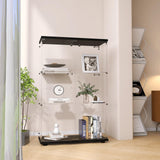 Zacis Modern 3 Shelf Glass Display Cabinet with 2 Doors, Clear Curio Cabinet Collection Display Case, Floor Standing Glass Bookshelf for Living Room Bedroom Home Office 32" W x 14.5" D x 50" H Zacis