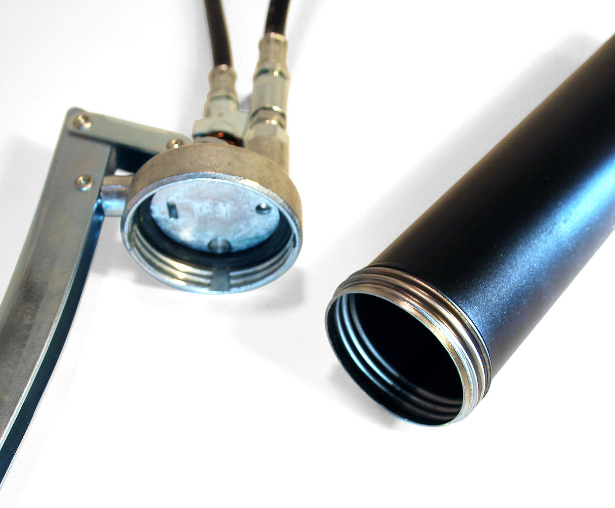 LockNLube Easy-Prime Lever Grease Gun. includes our patented Grease Coupler (locks on, stays on, won't leak!) plus a 20" hose and in-line hose swivel. LockNLube