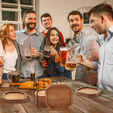 Wooden Coaster Set of 6 Bar Drink Coasters with Holder Acacia Wood Coaster Modern Cup Coaster for Coffee Table Cute Beer Coasters Decor Rustic Coaster Farmhouse Beverage Coasters Outdoor Coaster Ayiaren