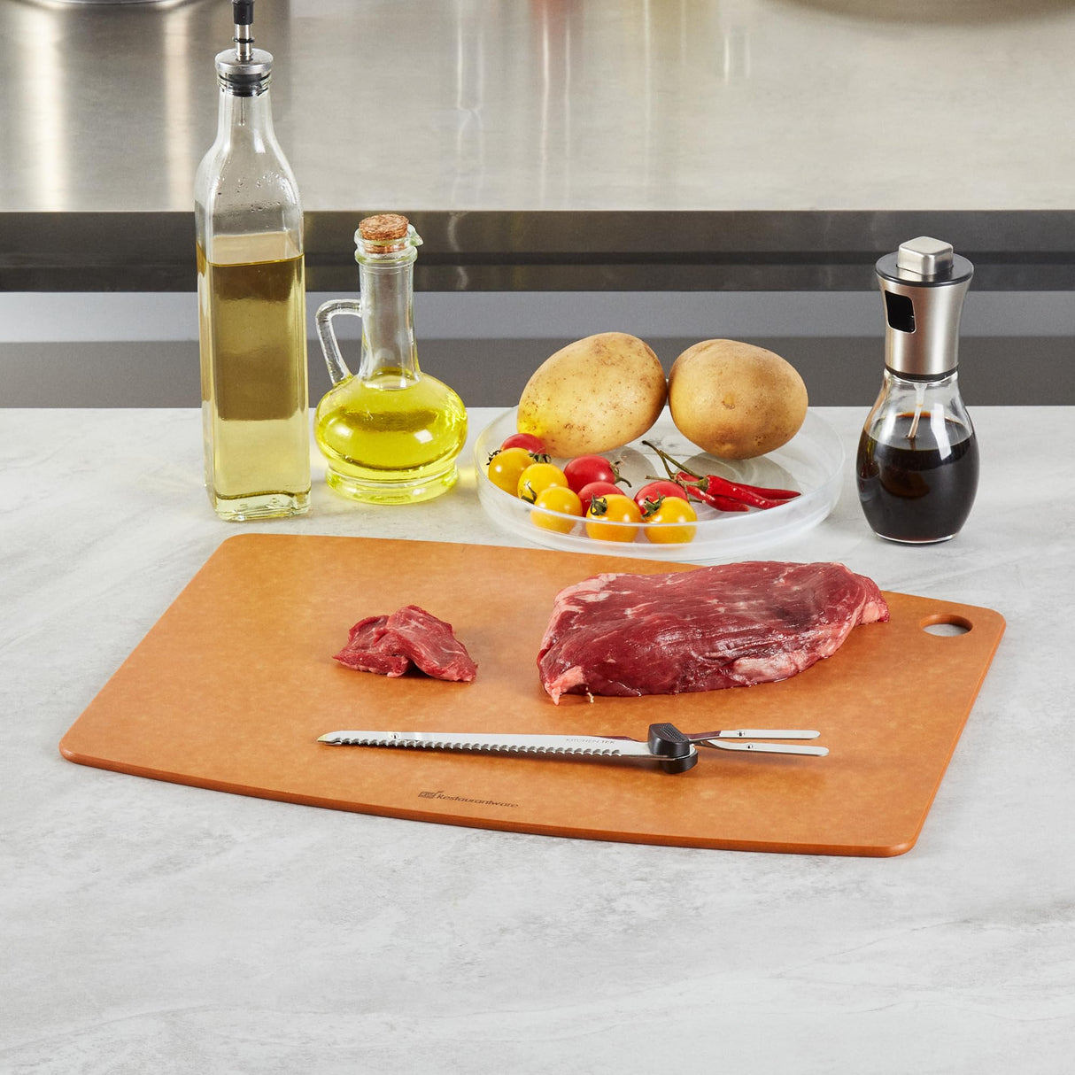 Restaurantware-BLADE ONLY: Kitchen Tek 10.04 Inch Blade For Electric Knife Set, 1 Serrated Carving Knife Blade - Knife Set Sold Separately, Sharp, Stainless Steel Knife Cutter Replacement, For Meat Restaurantware