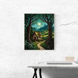 ldazao Landscape Paint by Numbers Kit for Adults Beginner Moon Forest Adult Paint by Number Kits On Canvas Adults' Paint-by-Number Kits DIY Oil Painting Kits for Gift Wall Decor 16x20 Inch ldazao