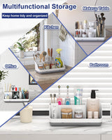 Bathroom Counter Organizer and Storage, 7 Slots Detachable Toothbrush Holders for Bathrooms, Anti-Slip Electric Toothbrush and Toothpaste Holder Countertop Vanity Organizer Accessories for Adults Kids Homtalker
