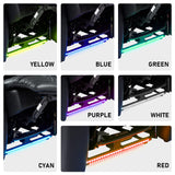 Weilianda Home Theater Seating, Top Grain Leather Zero Gravity Movie Seats Recliner Sofa, Reclining Gaming Couch with Power Lumbar 7 Colors Ambient Lighting USB C Charge Row of 4 Black Weilianda