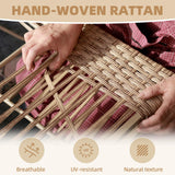 SunloungeCo 9-Piece Patio Furniture Set, Outdoor Wicker Sectional Sofa with Coffee Table, Anti-Slip & Thick All-Weather Cushions for Sunroom,Garden,Backyard, Beige SunloungeCo