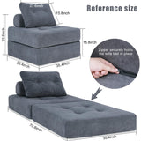 Futon Sofa Bed,Sleeper Chair - Convertible Sectional Sleeper Sofa with Pillow, Floor Bed Mattress for Guest Bed,Removable Zippered Back Support, Perfect for Living Room and Bedroom (SlateGray) Snug Sofee