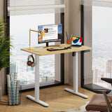 DEVAISE 40 X 24 Inches Electric Standing Desk,Height Adjustable Stand up Desk for Home Office, Ergonomic Sit to Stand Desk with Phone Holder,Maple DEVAISE