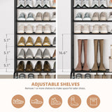 STORAGE MANIAC Expandable Shoe Rack, 44 Pairs Stackable Small Shoe Rack, Metal Adjustable Shoes Organizer for Closet, Entryway, Hallway, Garage, Front Door, Shoes Shelves, Black 10 Tier STORAGE MANIAC