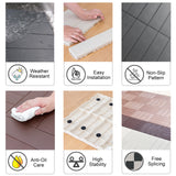 Easy Cut Snap Fit Plastic Interlocking Patio Deck Tiles (Pack of 72, 12"x3") Plastic Ivory Waterproof Outdoor Flooring All Weather Floor Decking for Balcony Backyard Garden DIY Inst I M HOME LIVING