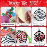 EggSun 36 Sets Christmas Balls Suncatchers Craft Kit for Kids Ornaments Stained Glass Christmas Window Arts and Crafts Kit for Classroom Holiday Projects Home Party Favors Decorations Ages 4 8 12 EggSun